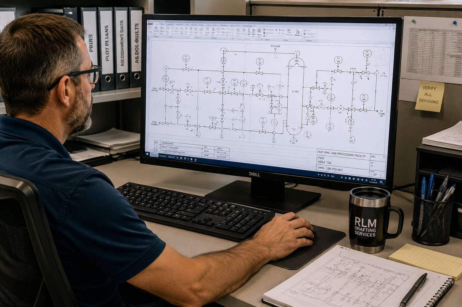 engineer drawing blueprint diagram
